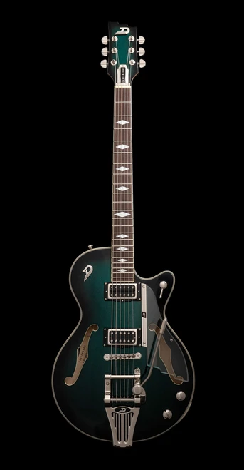 Duesenberg Starplayer TV DLX Electric Guitar - Catalina Green Burst - Front Whole