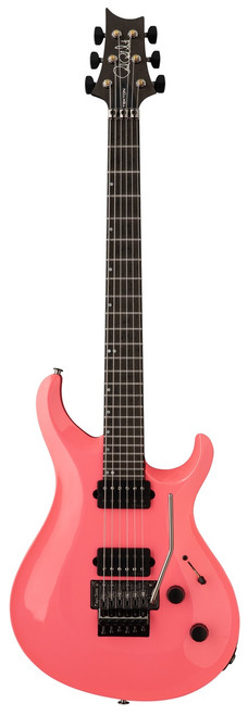 PRS Tekton "Floyd" in Hot Pink (black satin neck) - Front Whole