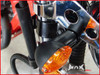 Black Fork Mount Adjustable Turn Signal / Light Relocation Brackets - 31mm to 43mm