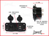 Universal 12v Fairing Mount Socket / Twin USB Power Supply