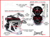 Dual Stacked Streetfighter Projector Headlight Set - Emarked & DOT Approved - 40/41mm