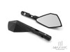 Pair Of Universal Black Shorty CNC Machined Aluminium Mirrors - M8 & M10 Thread Kit