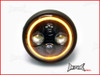 7.7 INCH High Quality Quad Projector LED Matte Black Metal Headlight + Amber Halo