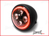 7.7 INCH High Quality Quad Projector LED Matte Black Metal Headlight + Red Halo