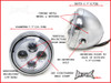 7.7 INCH High Quality Quad Projector LED Chrome Metal Headlight + Red Halo