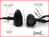 Black Alloy LED Custom Turn Signals / Indicators - Smoked Lense
