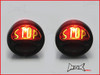 Pair Of Black Vintage Ford "STOP" Universal Stop / Tail Lights - Bulb Type