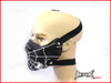 Black Spider Web Bikers Face Mask - PU Leather