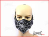 Black Spider Web Bikers Face Mask - PU Leather
