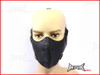 Black Plain Bikers Face Mask - PU Leather