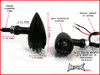 Black Alloy Custom Bird Cage Turn Signals / Indicators