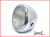 7.7 INCH Chrome Mesh Grill Metal Headlight - H4 / 55w Halogen Sealed Beam