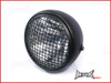 7.7 INCH Matte Black Mesh Grill Metal Headlight - H4 / 55w Halogen Sealed Beam