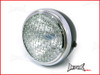 7.7 INCH Black + Chrome Mesh Grill Metal Headlight - H4 / 55w Halogen Sealed Beam
