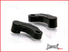 Black CNC Machined Billet Aluminium Mirror Risers / Extenders - 2 x RH M10 Thread