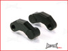 Black CNC Machined Billet Aluminium Mirror Risers / Extenders - 1 x RH + 1 x LH M10 Thread