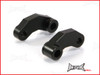 Black CNC Machined Billet Aluminium Mirror Risers / Extenders - 1 x RH + 1 x LH M10 Thread
