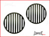 7 INCH Matte Black Prison Bar Grill Metal Headlight Covers - Pair