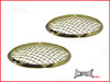 7 INCH Brass Chrome Mesh Grill Metal Headlight Covers - Pair