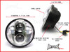 5 3/4"  High Quality LED Quad Projector Headlight Insert - Chrome Face