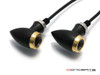 MAX Chubby Matte Black + Brass Machined Aluminium Micro LED Indicators / Turn Signals