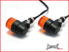 Black Alloy Retro LED Turn Signals / Indicators - Amber Lense
