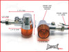 Chrome Alloy Retro LED Turn Signals / Indicators - Amber Lense