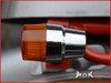 Chrome Alloy Retro LED Turn Signals / Indicators - Amber Lense