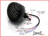 4.5 INCH Matte Black Alloy Scalloped Vintage Grill Headlight - 12v / 35w