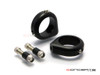 Black Harley Fork Relocation Turn Signal Billet Aluminium Brackets - 39mm