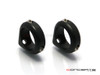 Black Harley Fork Relocation Turn Signal Billet Aluminium Brackets - 49mm