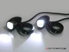Matte Black Aluminium Bullet Spot / Fog Lights + Complete Wiring Kit + Fork Clamps - 42/43mm