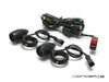 Matte Black Aluminium Bullet Spot / Fog Lights + Complete Wiring Kit + Fork Clamps - 44/45mm