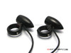 Matte Black Aluminium Bullet Spot / Fog Lights + Complete Wiring Kit + Fork Clamps - 54/55mm