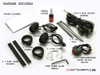 Matte Black Aluminium Bullet Spot / Fog Lights + Complete Wiring Kit + Fork Clamps - 58/59mm