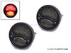 Pair Of Black Vintage Style Integrated LED Stop + Tail + Turn Signals - Smoked Lense