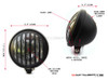 5.75" Bates Style Prison Grill Matte Black Metal Headlight - 12v / 55w Halogen Bulb