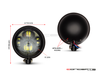 5.75" Bates Style LED Daymaker Matte Black Metal Headlight