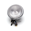 5.75" Bates Style Chrome / Gloss Black Metal Headlight - 12v / 55w