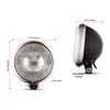 5.75" Bates Style Chrome / Gloss Black Metal Headlight - 12v / 55w