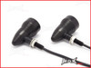Matte Black Alloy Retro LED Turn Signals / Indicators - Smoked Lense