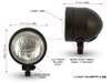 4.5" Matte Black Metal Custom Headlight - 12v / 55w