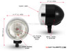 4.5" Black + Chrome Metal Custom Headlight - 12v / 55w