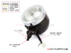 4.5" Black + Chrome Metal Custom Headlight - 12v / 55w