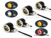 Set Of 4 Black + Brass Bezel CNC Machined Billet Alum Classic Integrated Front & Rear Turn Signals
