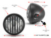 6" Matte Black Universal Metal Headlight + Prison Grill - Emarked