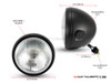 6" Matte Black Universal Metal Classic Headlight - Emarked