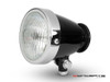 4.5" Gloss Black + Chrome Bottom Mount Vintage Style Universal Headlight