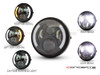 7.7" Gloss Black Metal LED Headlight + Integrated DRL & Turn Signals