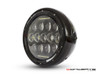 7.7" Gloss Black Metal Multi Projector LED Headlight